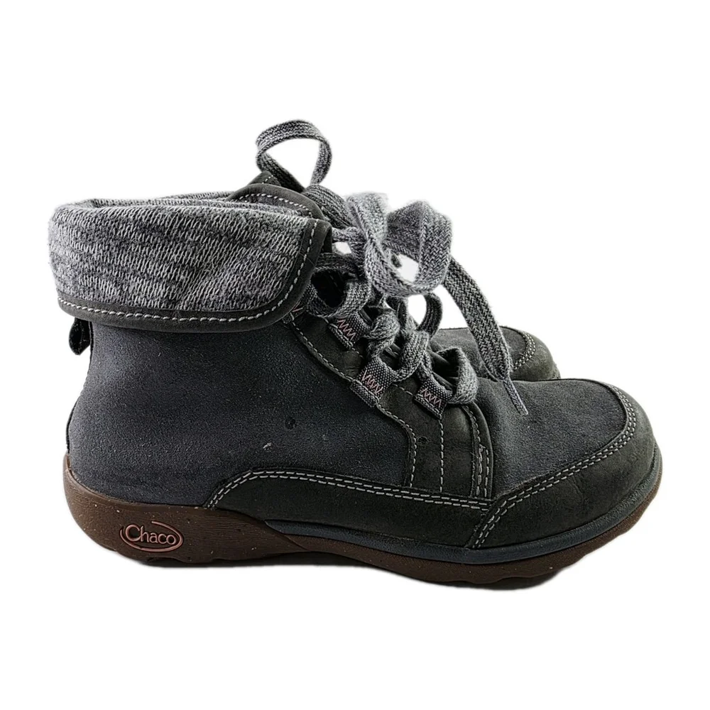 Chaco Barbary Casual Ankle Boots Womens Size 7 Castlerock Gray Leather